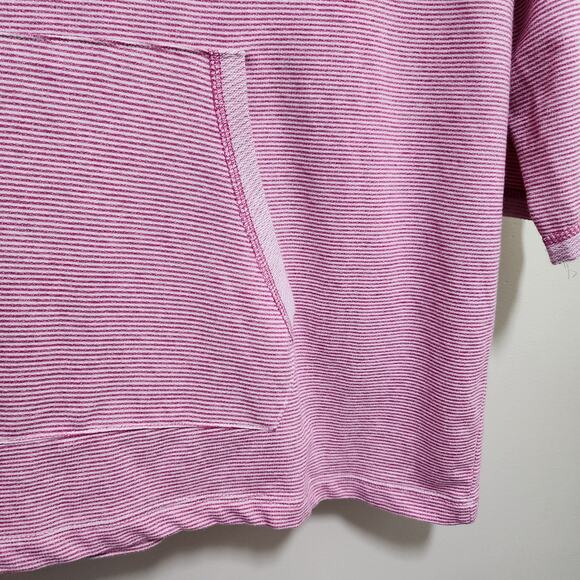 RBX pink striped 3/4" sleeve hooded sweatshirt with kangaroo pocket womans sz 1X - Picture 5 of 7